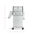 [945506] Burnhard FRED Jr. - 2-Burner Gas Grill Deluxe Stainless Steel - Series 3 with Cast Iron Grate Image 