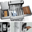 [945506] Burnhard FRED Jr. - 2-Burner Gas Grill Deluxe Stainless Steel - Series 3 with Cast Iron Grate Image 