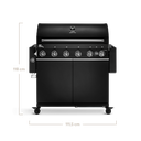 [945972] Burnhard Fat FRED - 6-Burner Gas Grill Deluxe Black Edition - Series 3 with Stainless Steel Grate Image 