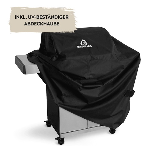 Burnhard Fat FRED - 6-Burner Gas Grill Deluxe Black Edition - Series 3 with Stainless Steel Grate