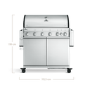 [945533] Burnhard Fat FRED - 6-Burner Gas Grill Deluxe Stainless Steel - Series 3 with Cast Iron Grate Image 