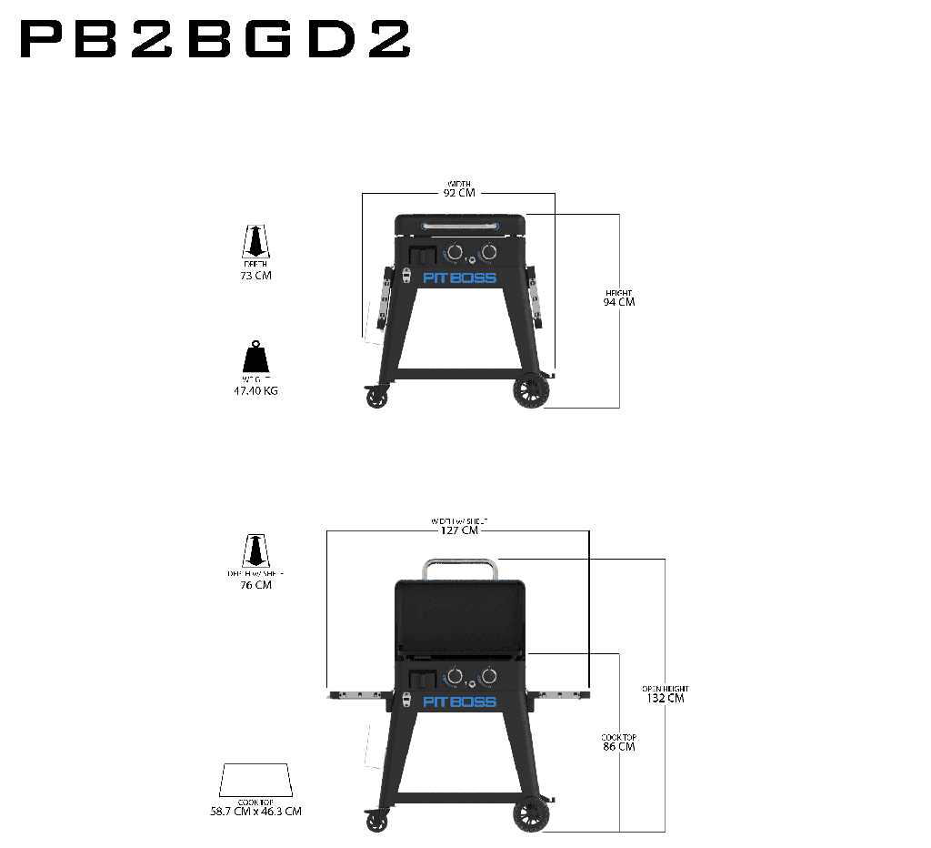 [10807] Pitboss - Ultimate Plancha:  2 Burner with Cart  Image 