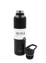 [DB03001A-S] Moya "Black Sea"  700ml Insulated Sustainable Water Bottle Black Spout Lid Image 
