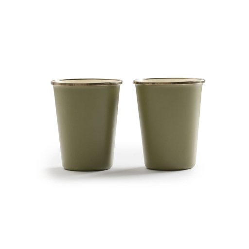 BareBones - Enamel 2-Tone Tall Cup Set - Olive Drab