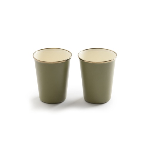 BareBones - Enamel 2-Tone Tall Cup Set - Olive Drab