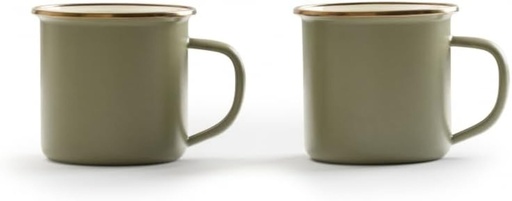 BareBones - Enamel 2-Tone Mug Set - Olive Drab