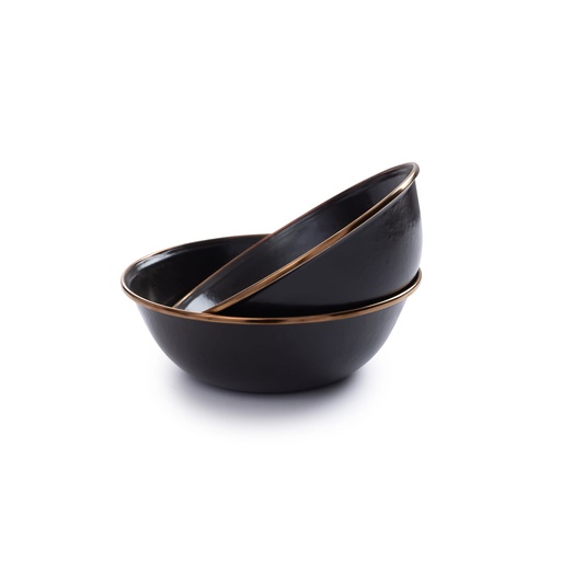 BareBones - Enamel Bowl Charcoal - set of 2 -DISCONTINUED
