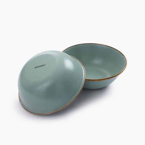 BareBones - Enamel Bowl Green - set of 2 -DISCONTINUED
