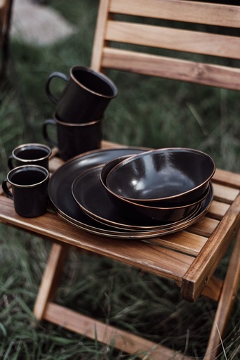 BareBones - Enamel Espresso Cup Charcoal - set of 2 -DISCONTINUED