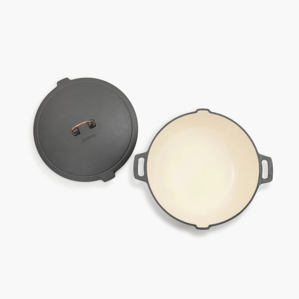 [CKW-1100] BareBones - Enamel Lined Cast Iron Crock Pot - Vintage White Image 