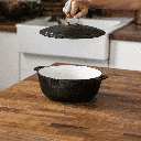 [CKW-1100] BareBones - Enamel Lined Cast Iron Crock Pot - Vintage White Image 