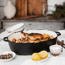 [CKW-1102] BareBones - Enamel Lined Cast Iron Roaster - Vintage White Image 