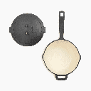 [CKW-1103] BareBones - Enamel Lined Cast Iron Saucepan - Vintage White Image 