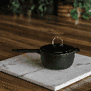 [CKW-1103] BareBones - Enamel Lined Cast Iron Saucepan - Vintage White Image 