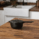 [CKW-1103] BareBones - Enamel Lined Cast Iron Saucepan - Vintage White Image 