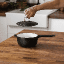 [CKW-1103] BareBones - Enamel Lined Cast Iron Saucepan - Vintage White Image 