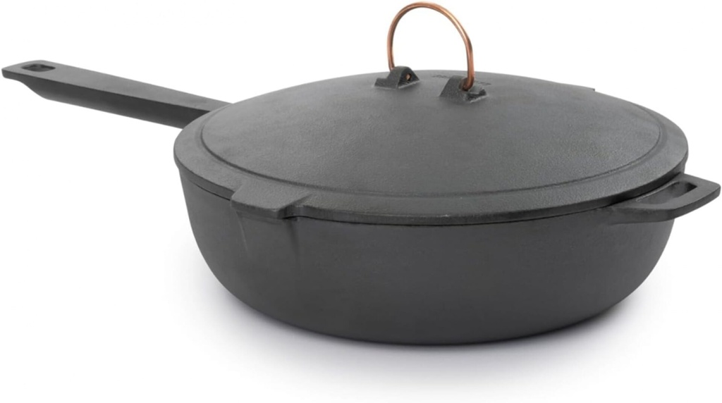 [CKW-1105] BareBones - Enamel Lined Cast Iron Skillet - 12 in - Vintage White Image 