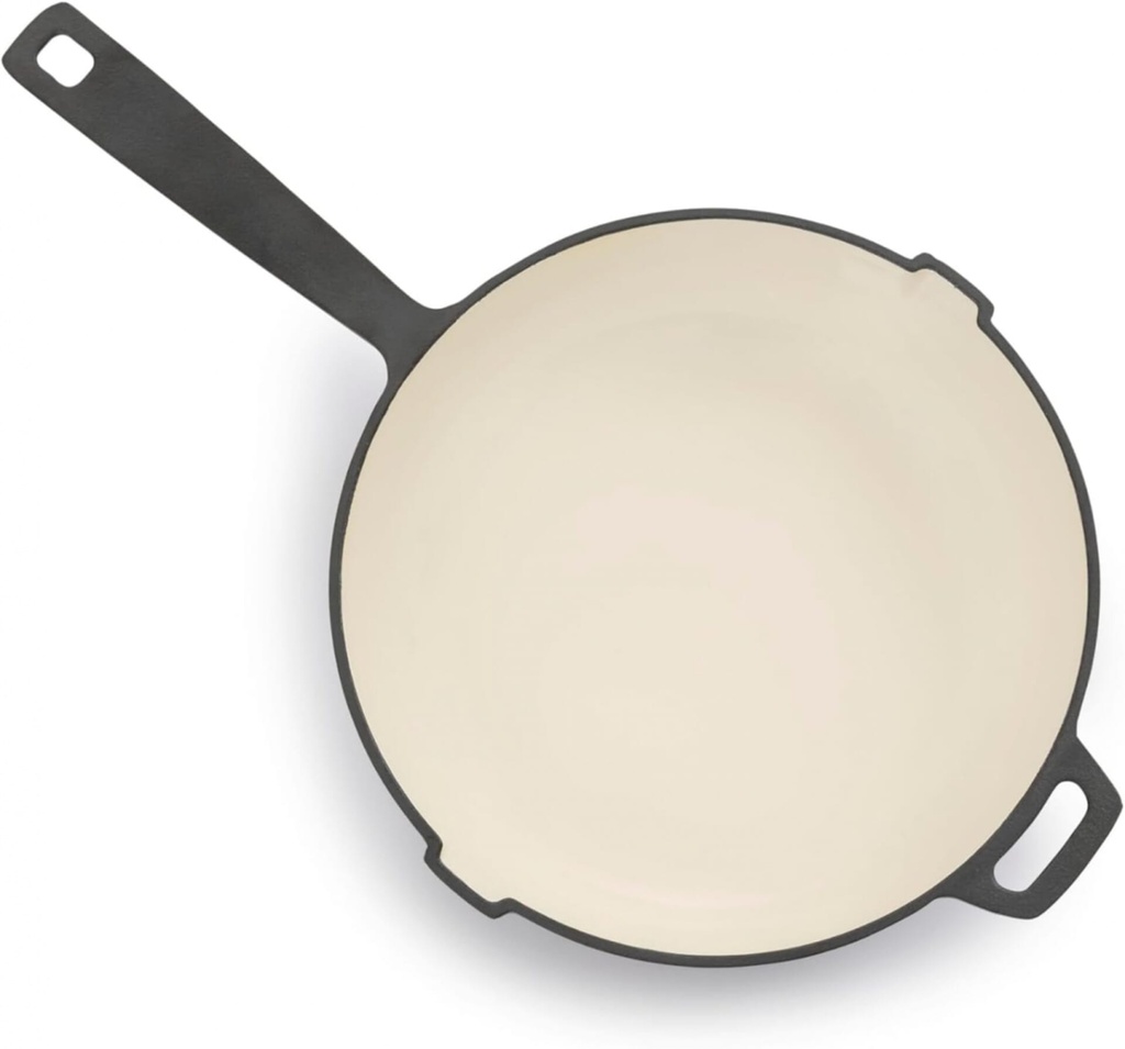[CKW-1105] BareBones - Enamel Lined Cast Iron Skillet - 12 in - Vintage White Image 