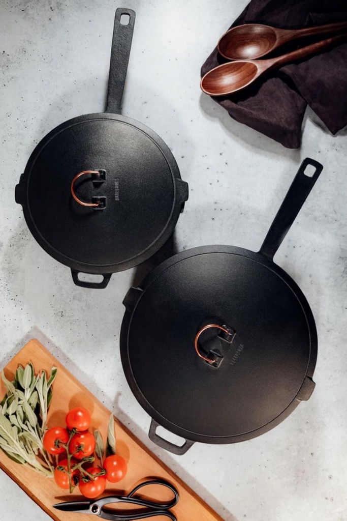 [CKW-1105] BareBones - Enamel Lined Cast Iron Skillet - 12 in - Vintage White Image 