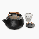 [CKW-1106] BareBones - Enamel Lined Cast Iron Teapot - Vintage White Image 