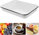 [CKW-1101] BareBones - Enamel Lined Cast IronRectangular Baking Pan - Vintage White Image 