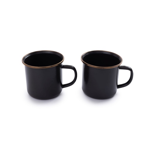 BareBones - Enamel Mug Charcoal - set of 2 -DISCONTINUED