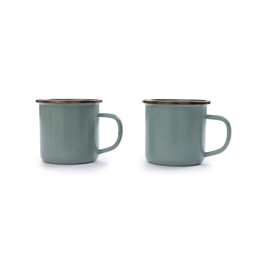 BareBones - Enamel Mug Green - set of 2 -DISCONTINUED