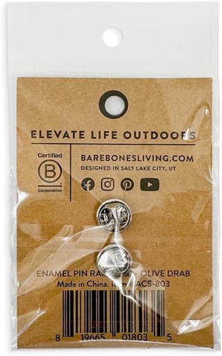 BareBones - Enamel Pin - Railroad - Olive Drab