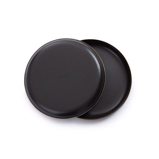 BareBones - Enamel Plate Charcoal - set of 2 -DISCONTINUED