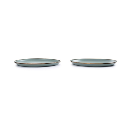 BareBones - Enamel Plate Green - set of 2 -DISCONTINUED