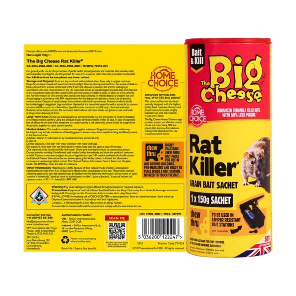 [STV224] STV224-STV  Rat Killer Grain Bait Sachet - 150g Image 
