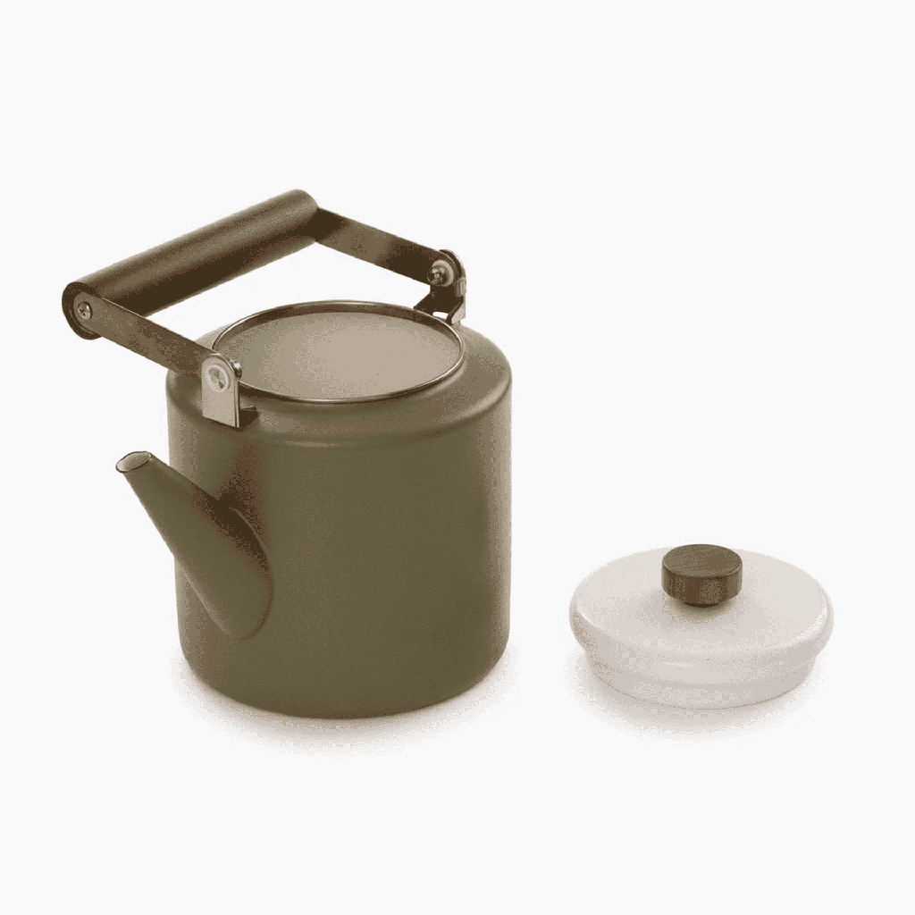[CKW-1030] Barebones - Enamel 2-Tone Kettle - Olive Drab Image 