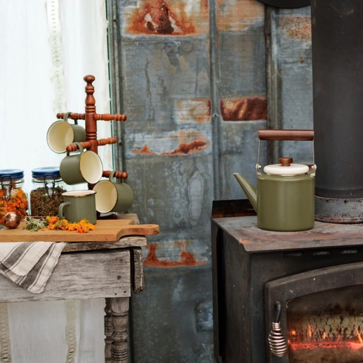 Barebones - Enamel 2-Tone Kettle - Olive Drab
