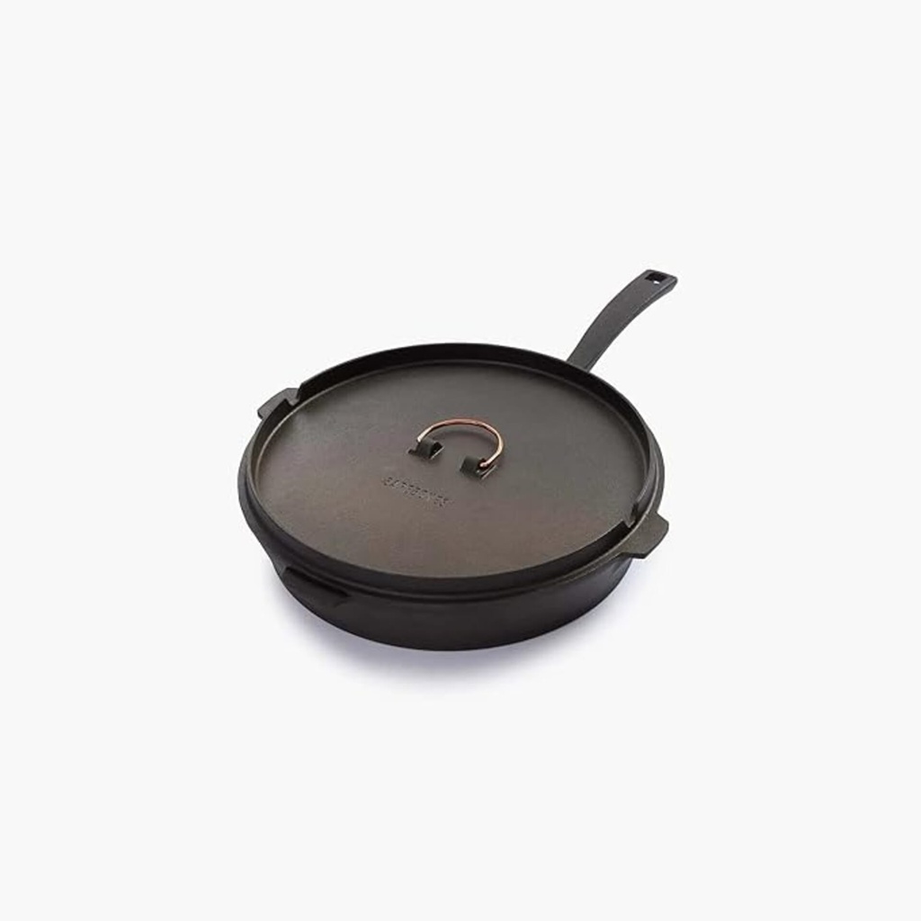 [CKW-422] Barebones - Carbon Steel Skillet /w Lid - Nitride - 12 inch Image 