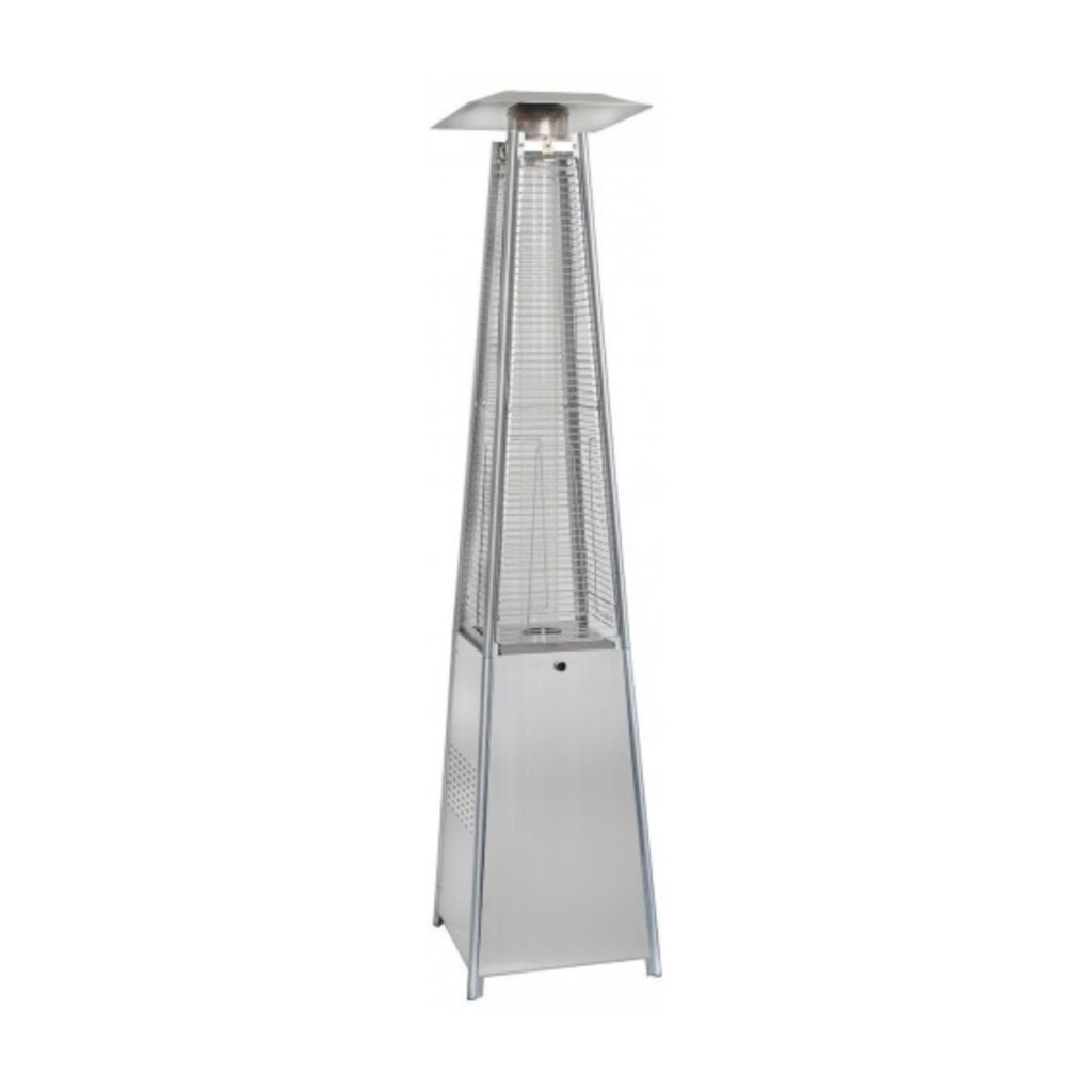 Pure Heat - Pyramid Style Gas Patio Heater In Stainless Steel with wheels