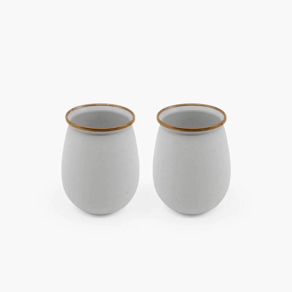 BareBones - Enamel Tumbler Eggshell - set of 2 -DISCONTINUED