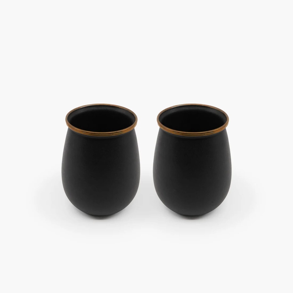 BareBones - Enamel Tumbler Charcoal - set of 2 -DISCONTINUED