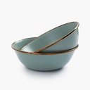 BareBones - Enamel Bowl Green - set of 2 -DISCONTINUED