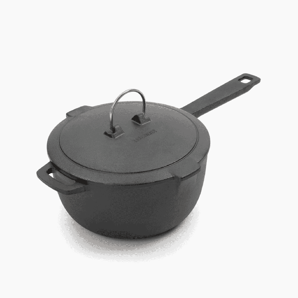 BareBones - Enamel Lined Cast Iron Saucepan - Vintage White