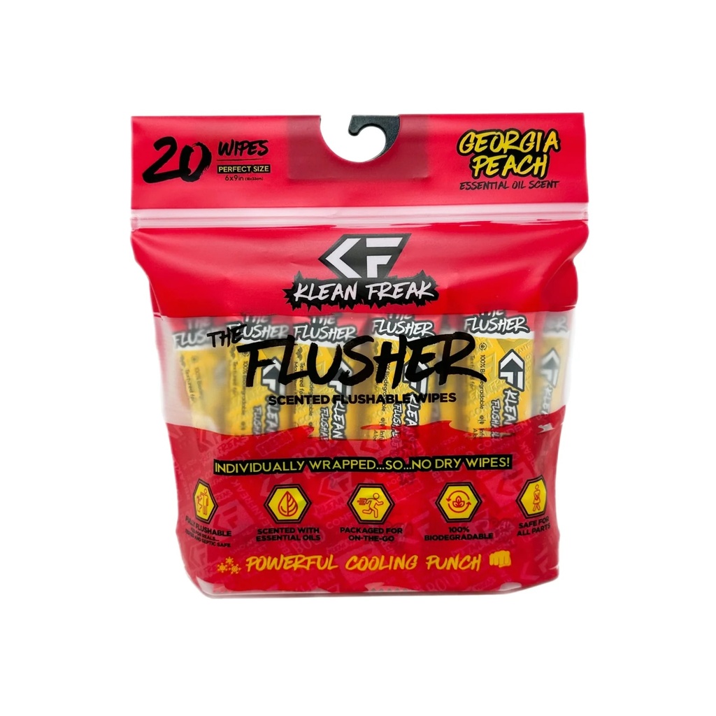 Klean Freak - The Flusher wipes -  20 Pack -Georgia Peach