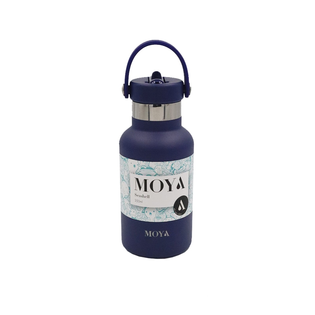 Moya "Seashell" 350ml Insulated Sustainable Water Bottle Navy