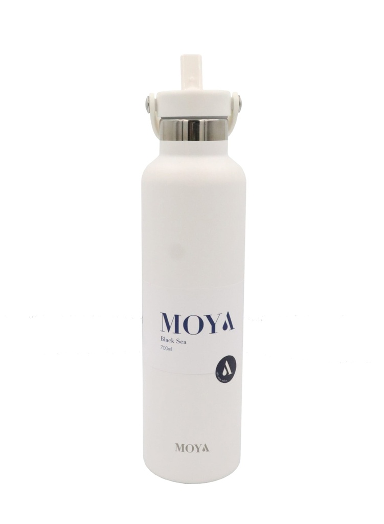 Moya - "Black Sea" 700ml Insulated Sustainable Water Bottle White