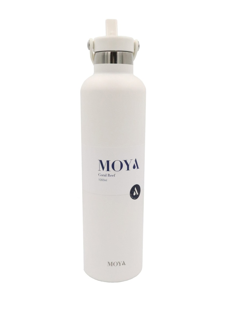 Moya "Coral Reef" 1L Insulated Sustainable Water Bottle White