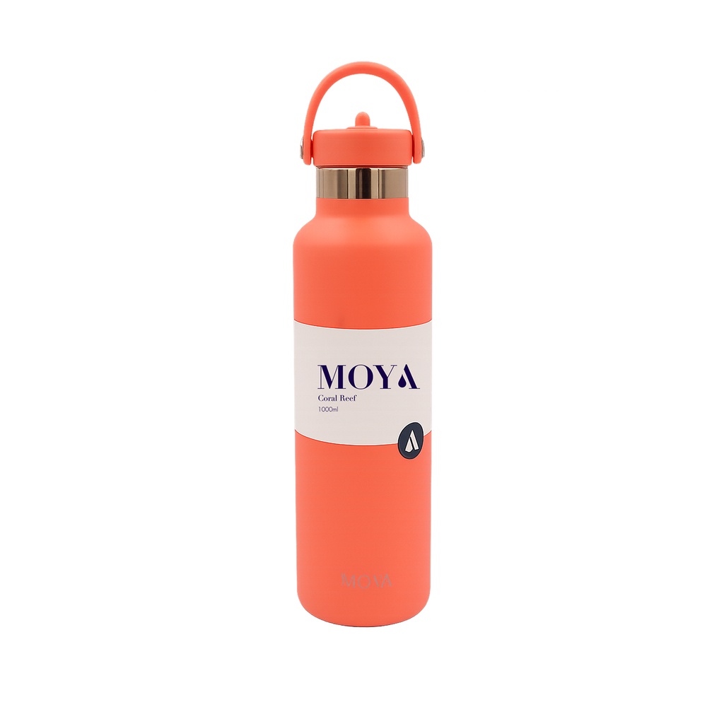 Moya "Coral Reef" 1L Insulated Sustainable Water Bottle Coral