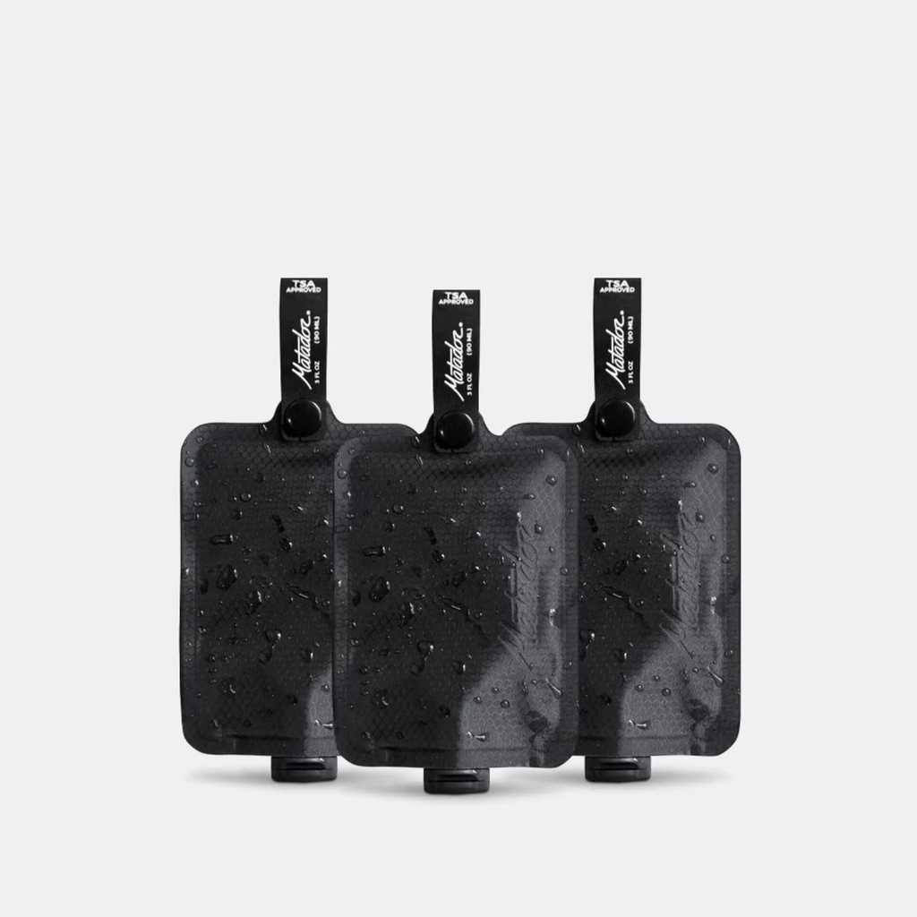 Matador - FLatPak Toiletry Bottle (3-Pack) - Multi 2: Charcoal, Garnet, Arctic White