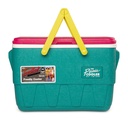 IGLOO-Retro Jade 25 Qt Lunch Picnic Basket Cooler - Dark Jade /Bold Magenta /Livewire Yellow - DISC
