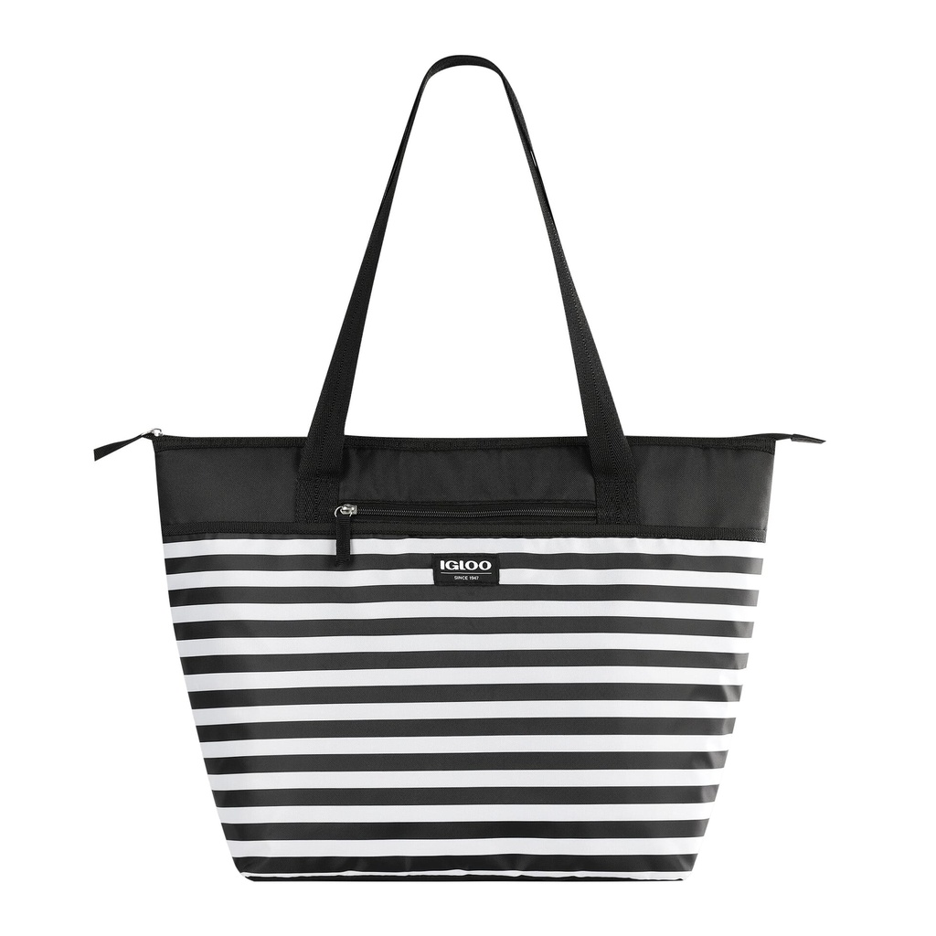 IGLOO-30 Can Essential Tote Cooler Bag  - Black& White Stripe