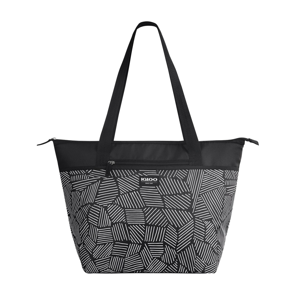IGLOO-30 Can Essential Tote Cooler Bag  - Black & White Geo