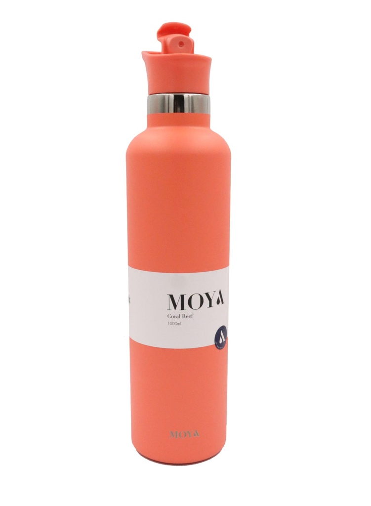 Moya "Coral Reef" 1L Insulated Sustainable Water Bottle Coral Spout Lid