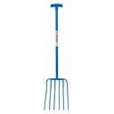 Red Gorilla - 6 Prong Manure Fork - Blue (T-Handle)